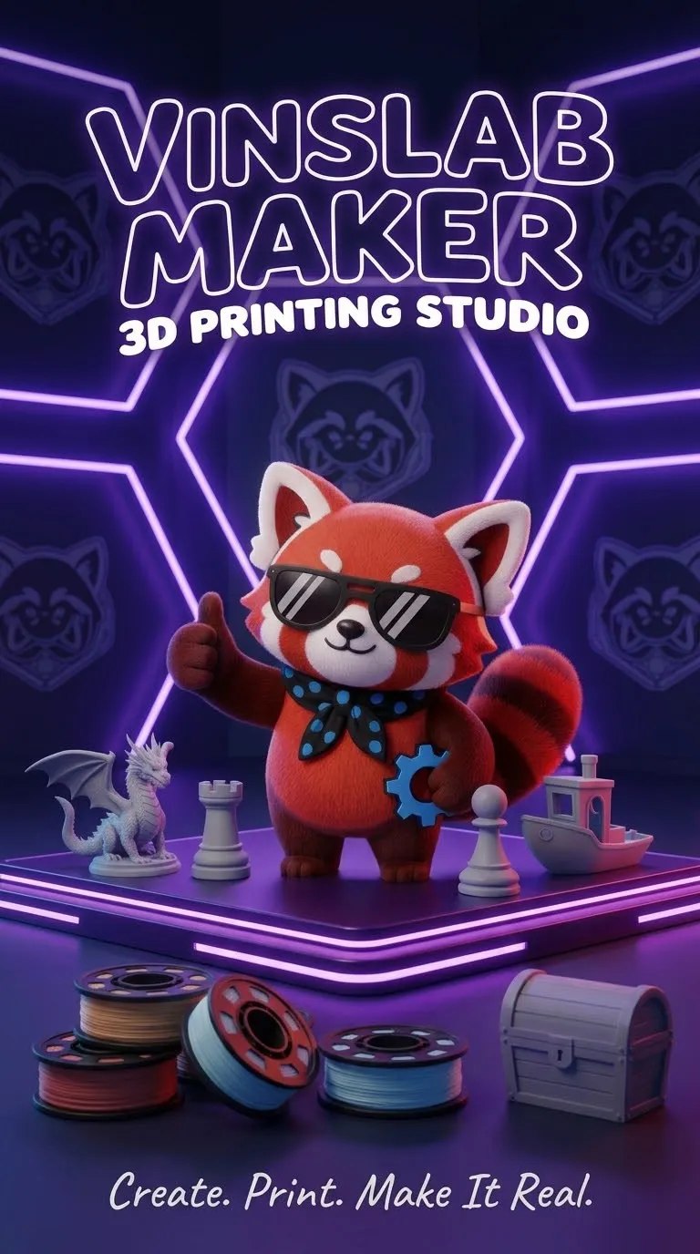 Vinslab Maker red panda mascot